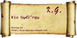 Kis György névjegykártya